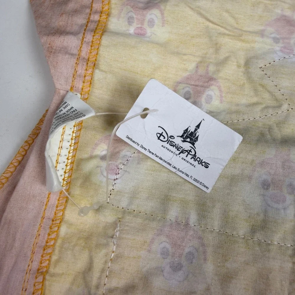 Disney Parks Dale Chip n Dale Yellow Acorn Pocket Ruffle Half Apron New